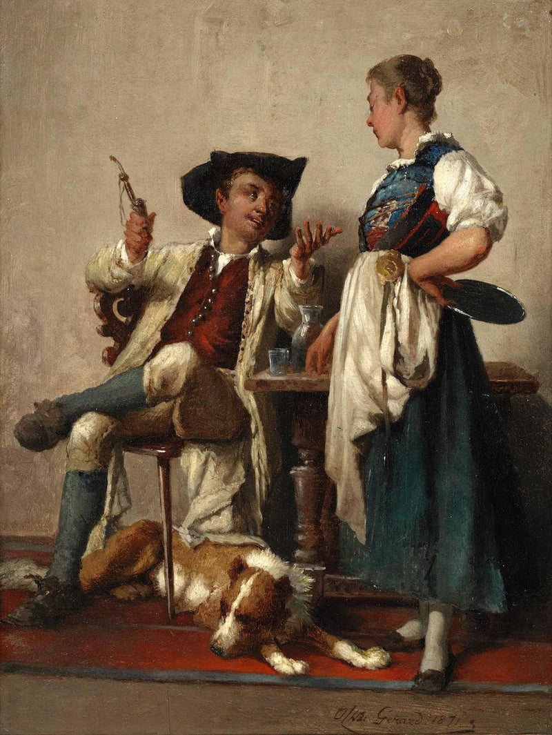 Telling the tale by Theodore Gerard — Oil Painting Reproduction