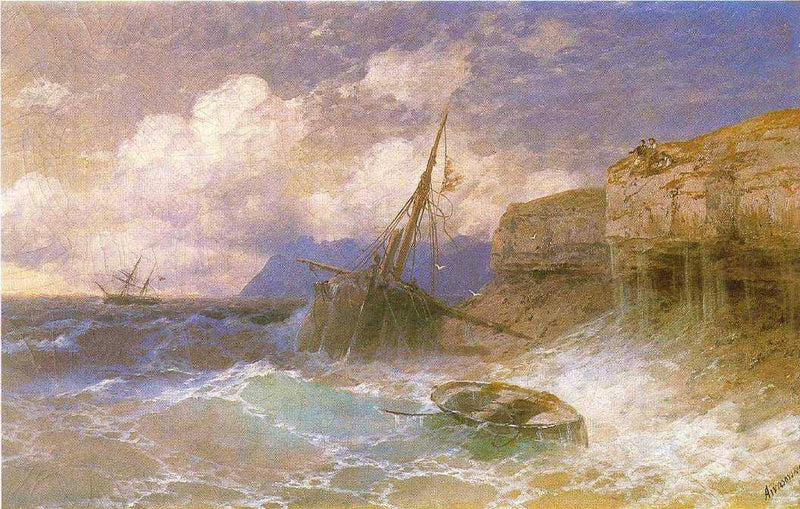 Tempest by coast of Odessa by Ivan Aivazovsky — Oil Painting Reproduction