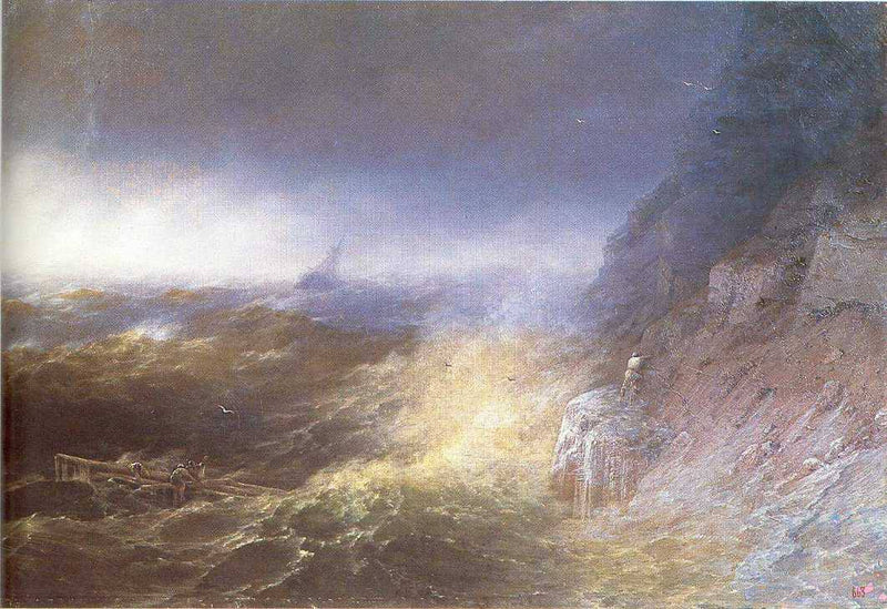Tempest on the Black sea by Ivan Aivazovsky — Oil Painting Reproduction
