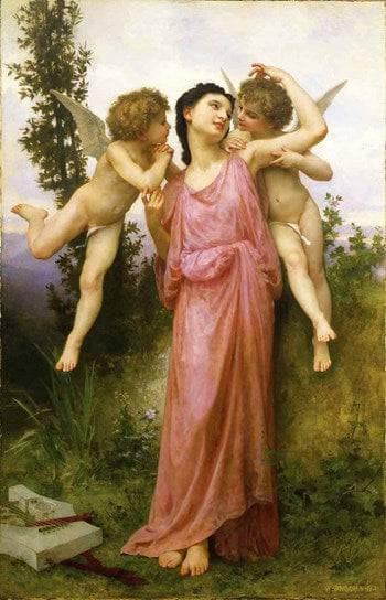 Tender Thoughts by William-Adolphe Bouguereau — Oil Painting Reproduction