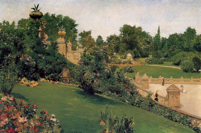 Terrace at the Mall, Cantral Park by William Merritt Chase — Oil Painting Reproduction