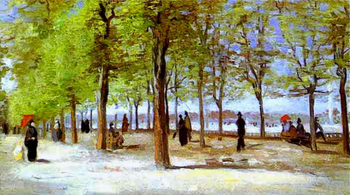 Terrace in the Luxembourg Garden by Vincent van Gogh — Oil Painting Reproduction