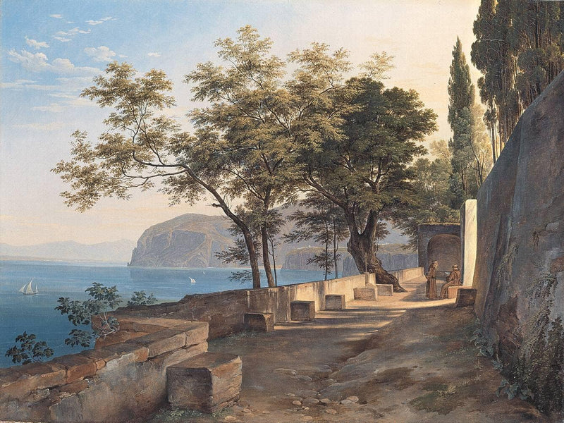 Terrace Of The Capuchin Monastery In Sorrento by Heinrich Reinhold — Oil Painting Reproduction