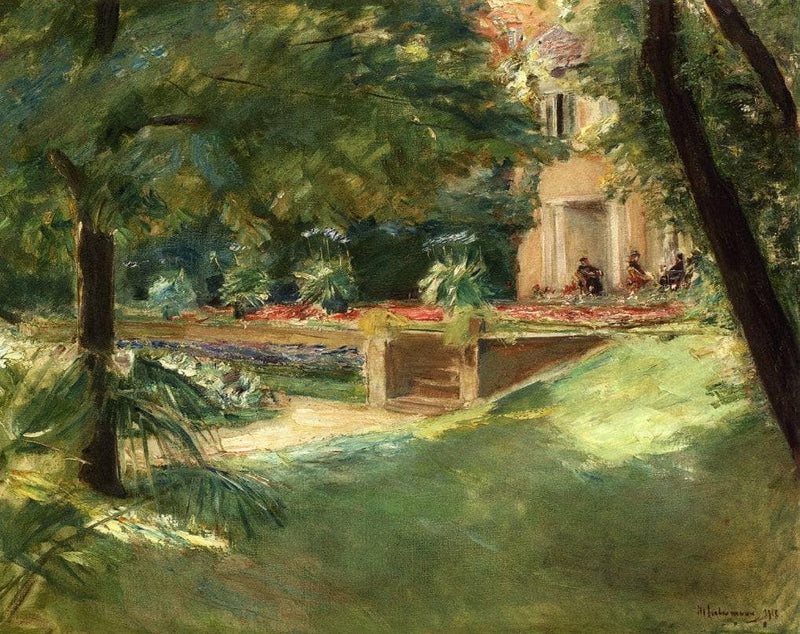 Terrace overlooking the flower garden in Wannsee by Max Liebermann — Oil Painting Reproduction