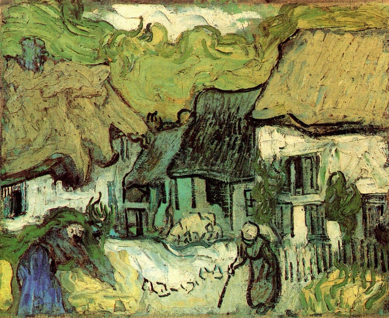 Thatched Cottages in Jorgus by Vincent van Gogh — Oil Painting Reproduction