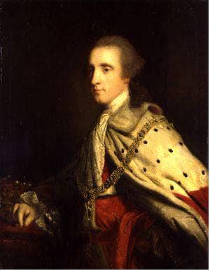 The 4th Duke of Queensbury as Earl of March in hallway