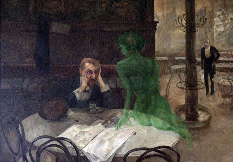 The Absinthe Drinker by Viktor Oliva — Oil Painting Reproduction
