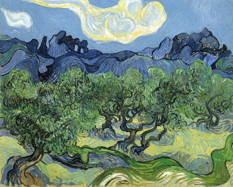 The Alpilles with Olive Trees in the Foreground by Vincent van Gogh — Oil Painting Reproduction