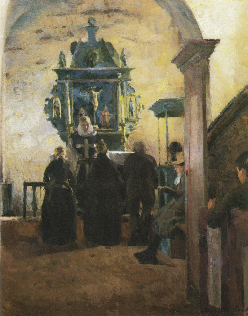 The Altar at Tanum Church in Bærum) by Harriet Backer — Oil Painting Reproduction