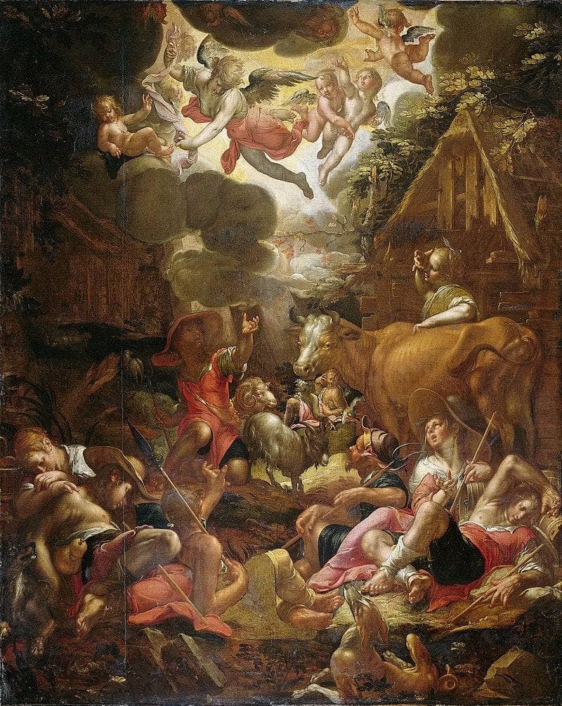 The Announcement to the shepherds by Joachim Wtewael — Oil Painting Reproduction
