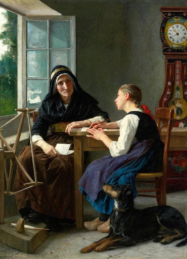 The Answer to The Grandson by Elizabeth Jane Gardner — Oil Painting Reproduction