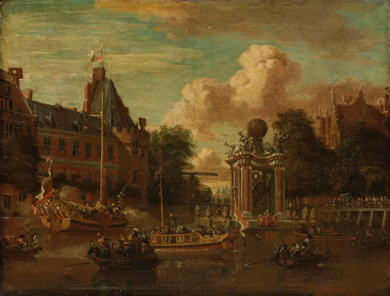 The Arrival of the Russian Embassy in Amsterdam, 29 August 1697 by Abraham Storck — Oil Painting Reproduction