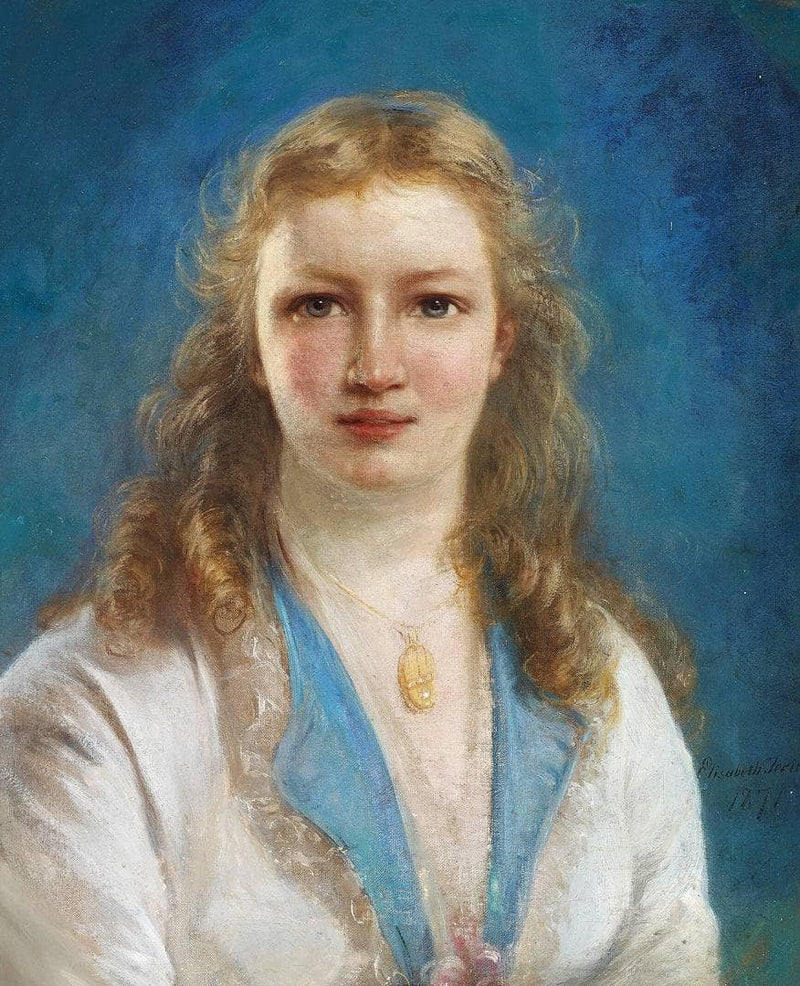 The artist's daughter Caroline Elisabeth Nanny Jerichau (1853-1897) by Elisabeth Jerichau-Baumann — Oil Painting Reproduction