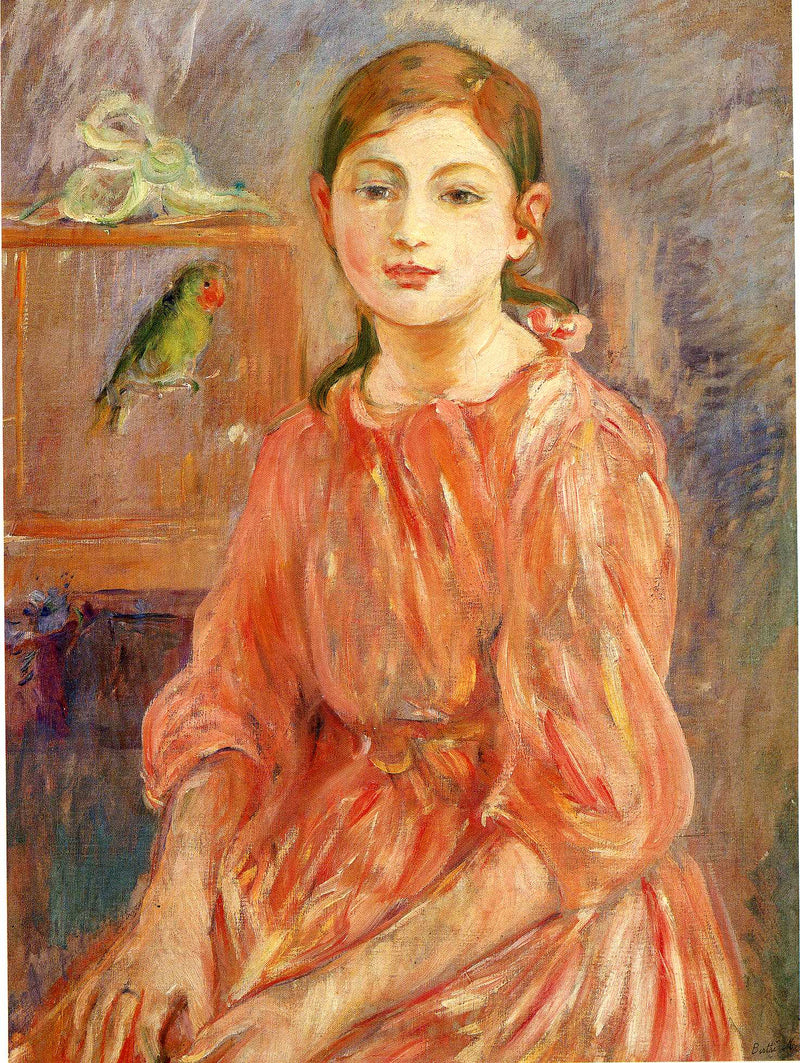 The Artist's Daughter with a Parakeet by Berthe Morisot — Oil Painting Reproduction