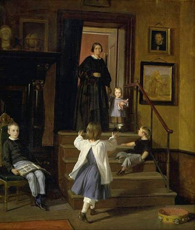 The artist's wife and children in the studio at Charlottenborg in master bedroom