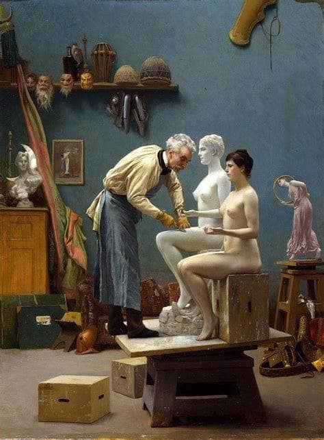 The Artist Sculpting Tanagra by Jean-Leon Gerome — Oil Painting Reproduction