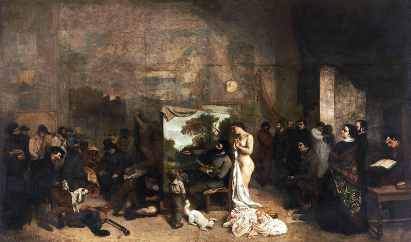 The Artistâs Studio by Gustave Courbet — Oil Painting Reproduction