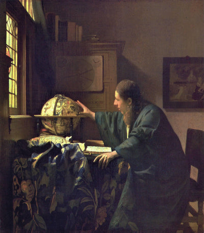 The astronomer in hallway