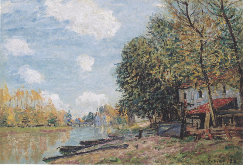 The banks of the Loing Moret by Alfred Sisley — Oil Painting Reproduction