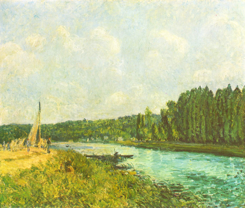 The Banks of the Oise by Alfred Sisley — Oil Painting Reproduction