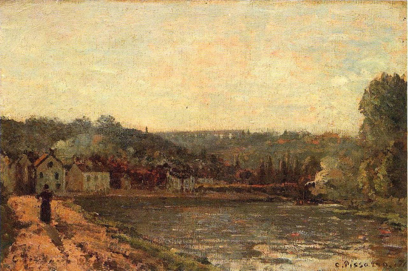 The Banks of the Seine at Bougival by Camille Pissarro — Oil Painting Reproduction