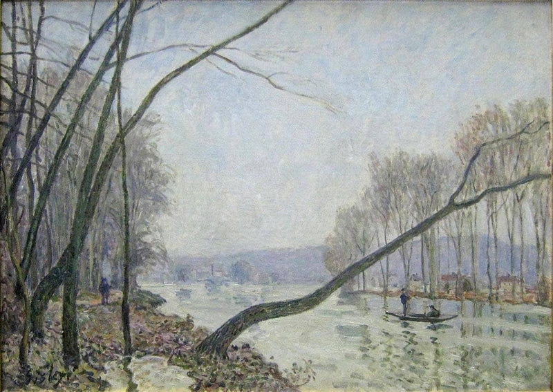 The Banks of the Seine in Autumn by Alfred Sisley — Oil Painting Reproduction