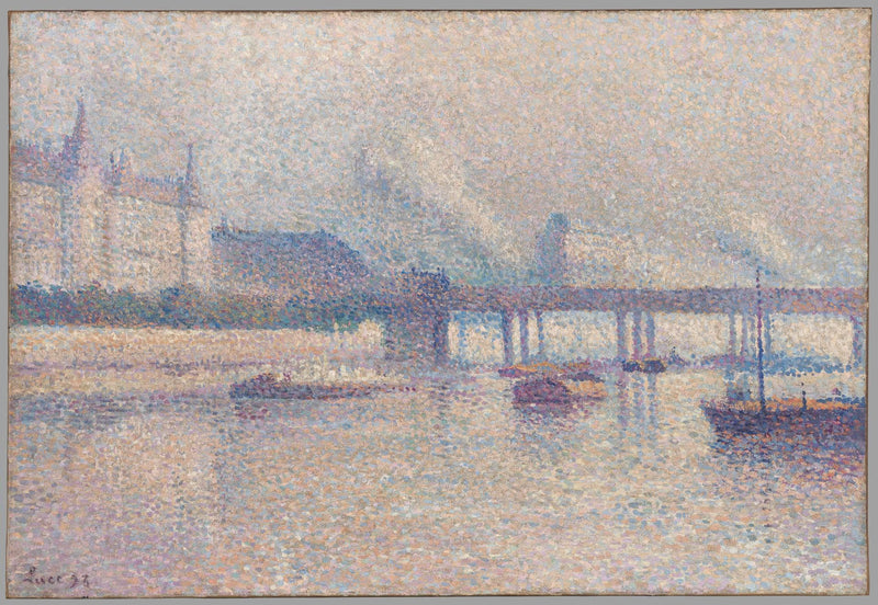 The Banks of the Seine River in Paris by Maximilien Luce — Oil Painting Reproduction