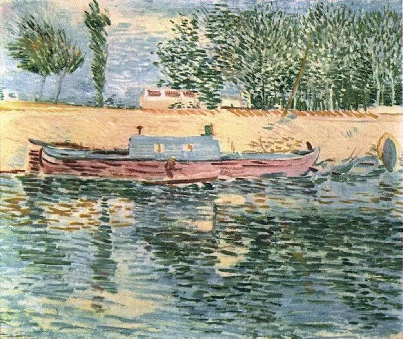 The Banks of the Seine with Boats by Vincent van Gogh — Oil Painting Reproduction