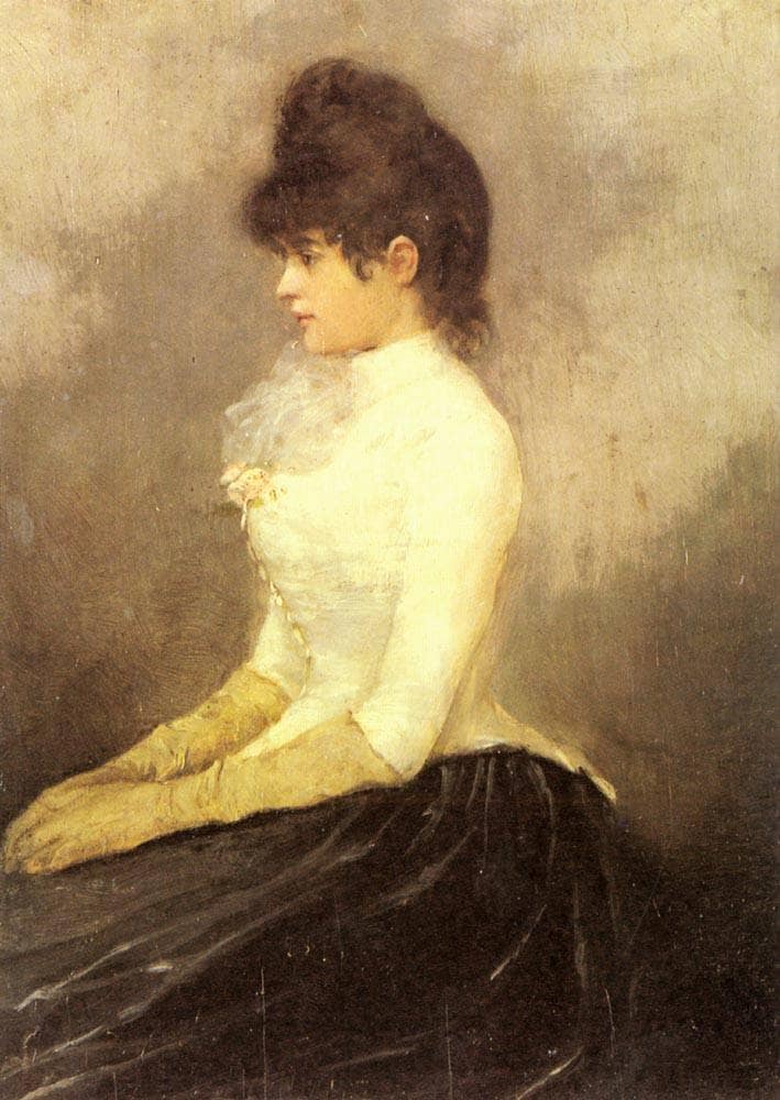 The Baroness von Munchhausen by Alfred Stevens — Oil Painting Reproduction