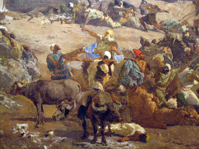 The Battle of Tetouan (detail) by Marià Fortuny — Oil Painting Reproduction
