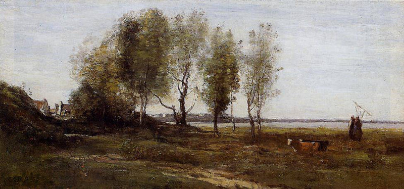 The Bay of Somme by Camille Corot, Oil Painting Reproduction
