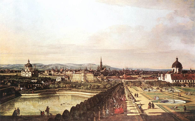 The Belvedere from Gesehen, Vienna by Bernardo Bellotto — Oil Painting Reproduction