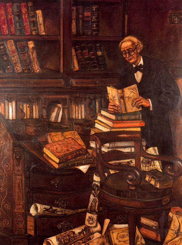The Bibliophile by Jose Gutierrez Solana — Oil Painting Reproduction
