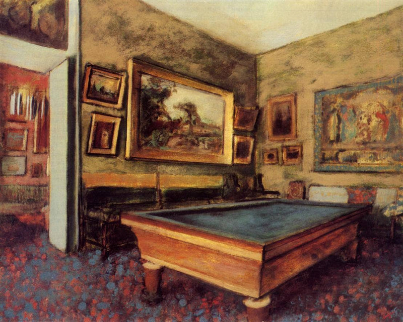 The Billiard Room at Menil-Hubert by Edgar Degas — Oil Painting Reproduction