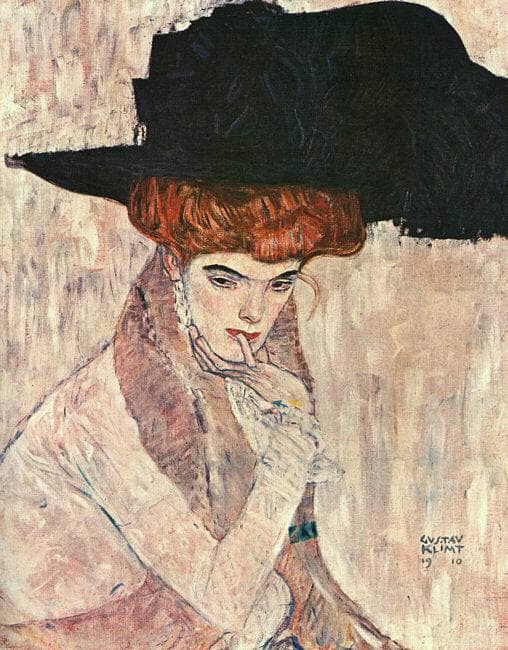 The Black Feather Hat by Gustav Klimt — Oil Painting Reproduction