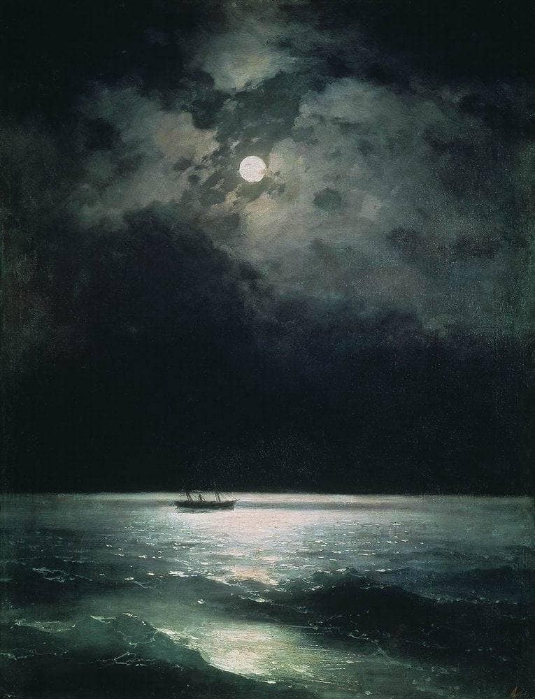 The Black Sea at night by Ivan Aivazovsky — Oil Painting Reproduction