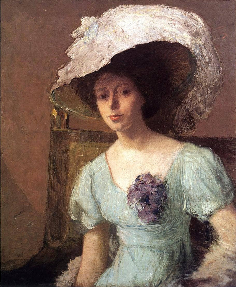 The Blue Gown by Julian Alden Weir — Oil Painting Reproduction