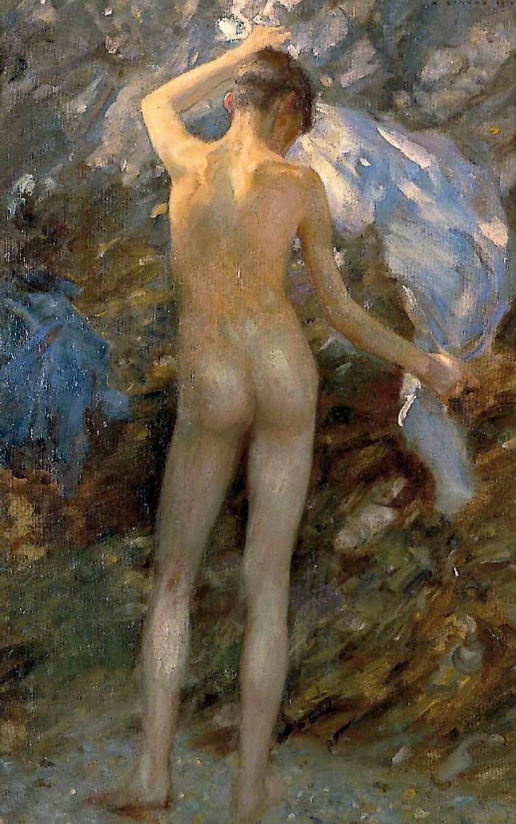 The Blue Jacket by Henry Scott Tuke — Oil Painting Reproduction