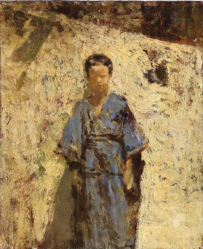 The blue kimono by Giacomo Favretto — Oil Painting Reproduction