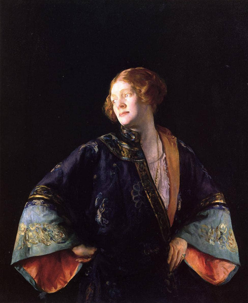 The Blue Mandarin Coat by Joseph DeCamp — Oil Painting Reproduction