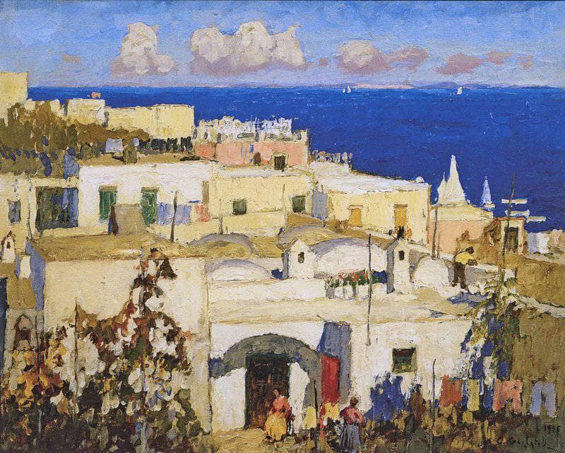 The Blue Sea, Capri by Konstantin Gorbatov — Oil Painting Reproduction