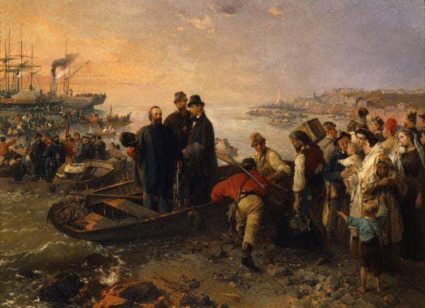 The boarding of the thousand from Quarto by Gerolamo Induno — Oil Painting Reproduction