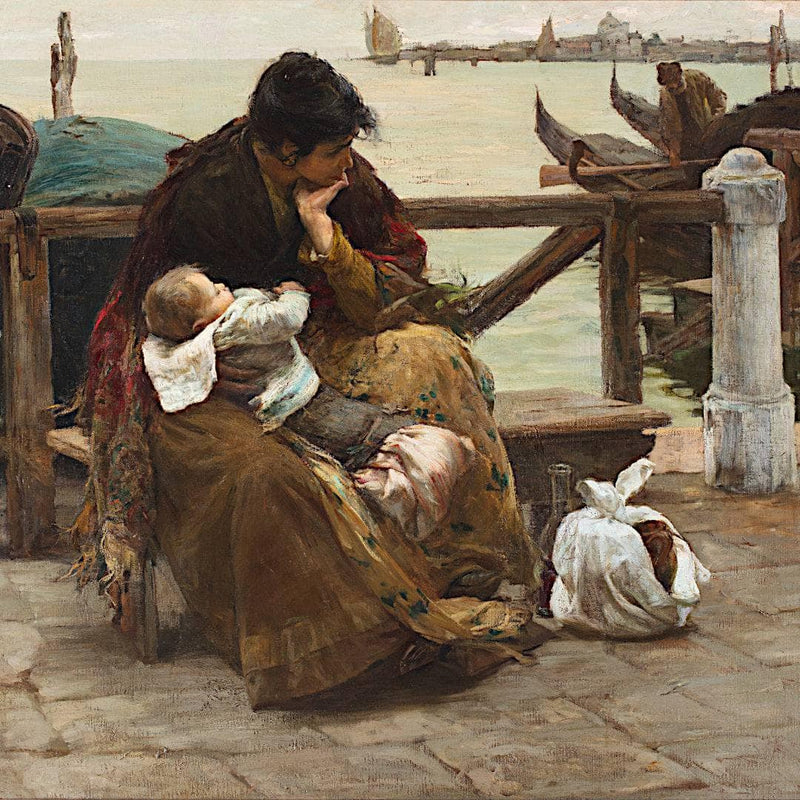 The boatman's wife by Alessandro Milesi — Oil Painting Reproduction