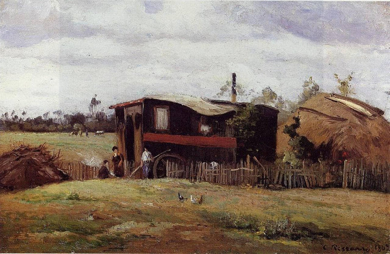 The bohemian's wagon by Camille Pissarro — Oil Painting Reproduction