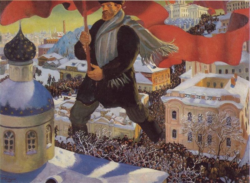 The Bolshevik by Boris Kustodiev — Oil Painting Reproduction
