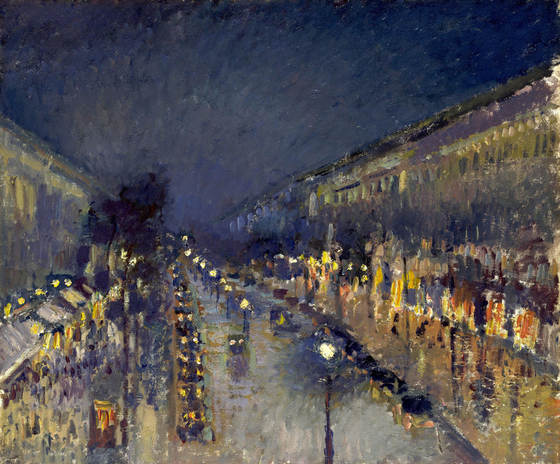 The Boulevard Montmartre at Night by Camille Pissarro — Oil Painting Reproduction