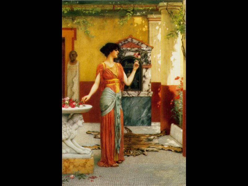 The Bouquet by John William Godward — Oil Painting Reproduction