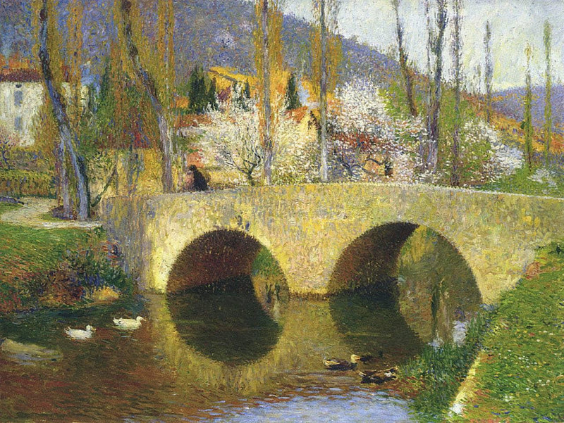 The Bridge at Labastide du Vert in Spring by Henri Martin — Oil Painting Reproduction