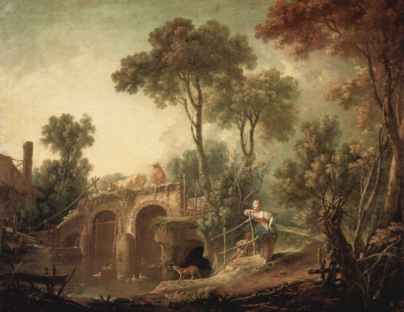 The Bridge by Francois Boucher — Oil Painting Reproduction