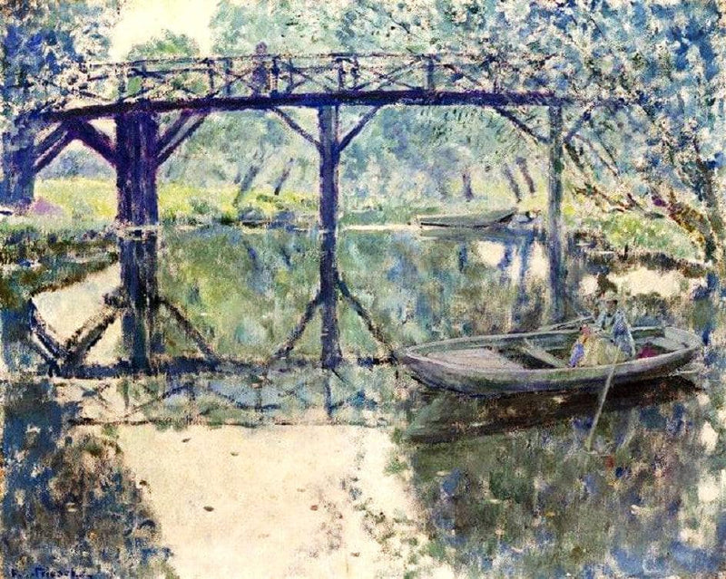 The Bridge, Giverny by Frederick Carl Frieseke — Oil Painting Reproduction